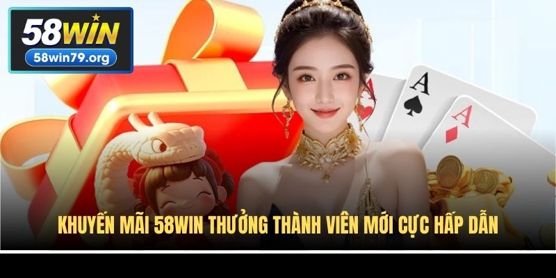 Khuyến mãi 58win thưởng thành viên mới cực hấp dẫn